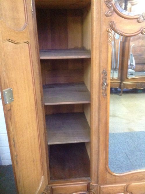 FRENCH OAK CARVED ARMOIRE - ADDITIONAL PHOTO 12