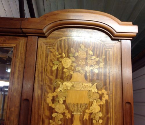 large marquetry inlaid french armoire - CATEGORY: ANTIQUE WARDROBES - DATED 1890