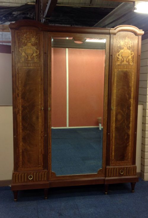 LARGE MARQUETRY INLAID FRENCH ARMOIRE - ADDITIONAL PHOTO 1