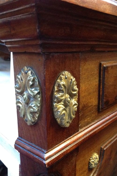 MAHOGANY PLUM PUDDING FRENCH BED WITH BRASS DETAILS - ADDITIONAL PHOTO 11