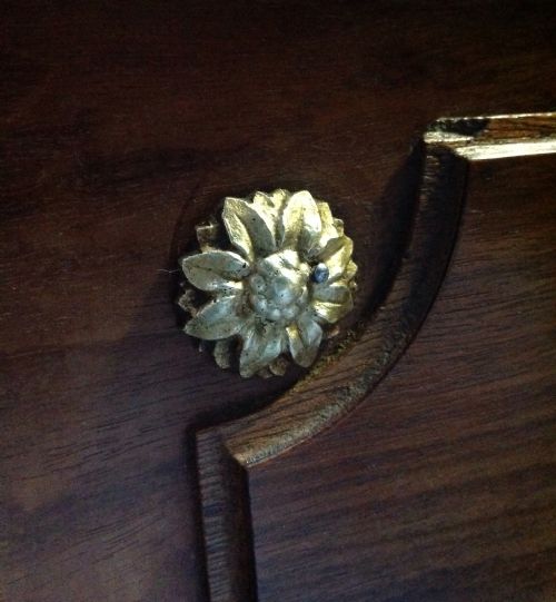 MAHOGANY PLUM PUDDING FRENCH BED WITH BRASS DETAILS - ADDITIONAL PHOTO 14