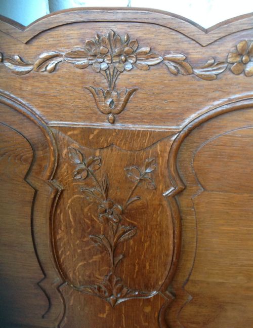 CARVED OAK FRENCH BED - ADDITIONAL PHOTO 3