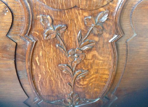 CARVED OAK FRENCH BED - ADDITIONAL PHOTO 6