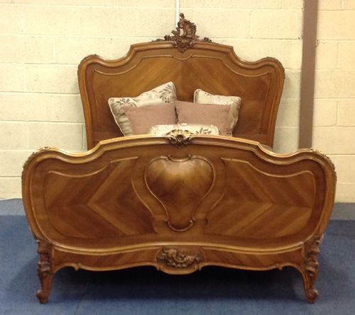 french walnut carved bed - CATEGORY: ANTIQUE BEDS - DATED 1900