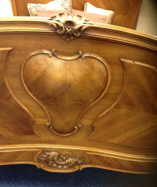 FRENCH WALNUT CARVED BED - ADDITIONAL PHOTO 1