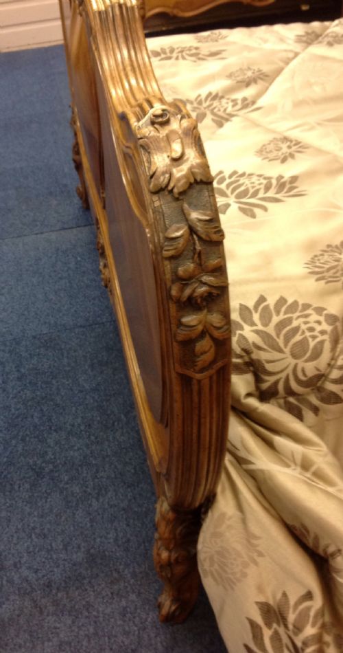 FRENCH WALNUT CARVED BED - ADDITIONAL PHOTO 2