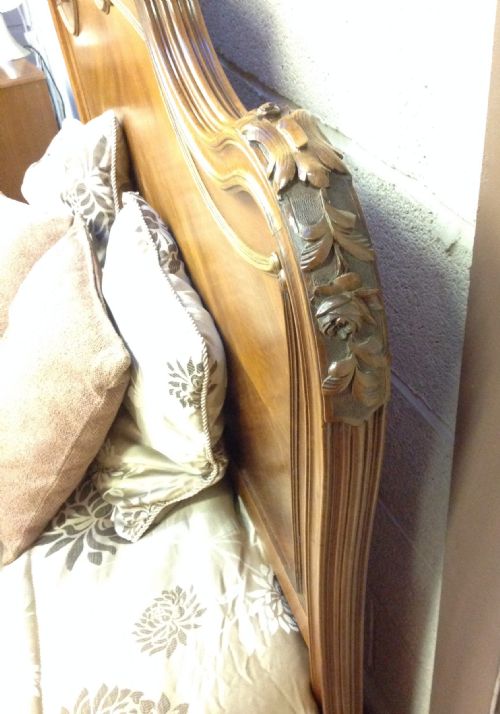 FRENCH WALNUT CARVED BED - ADDITIONAL PHOTO 3