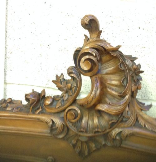 FRENCH WALNUT CARVED BED - ADDITIONAL PHOTO 4