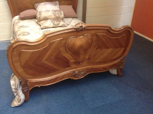 FRENCH WALNUT CARVED BED - ADDITIONAL PHOTO 6