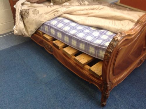 FRENCH WALNUT CARVED BED - ADDITIONAL PHOTO 7