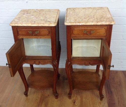 PAIR OF FRENCH BEDSIDE CABINETS - ADDITIONAL PHOTO 2