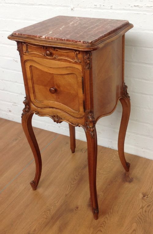 walnut french bedside cabinet - CATEGORY: ANTIQUE CABINETS - DATED 1900