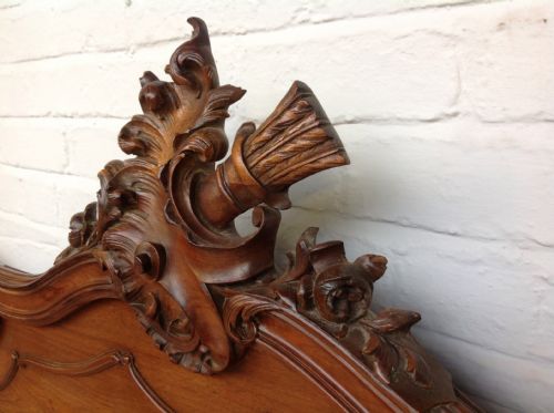 WALNUT KINGSIZE FRENCH CARVED BED - ADDITIONAL PHOTO 1