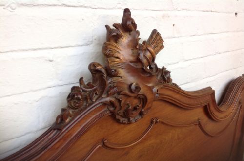 WALNUT KINGSIZE FRENCH CARVED BED - ADDITIONAL PHOTO 7