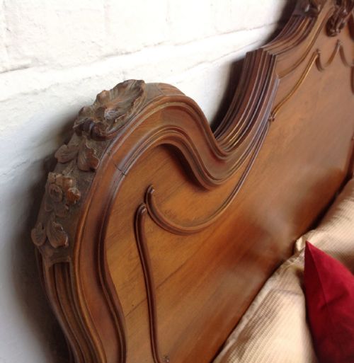WALNUT KINGSIZE FRENCH CARVED BED - ADDITIONAL PHOTO 8