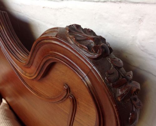 WALNUT KINGSIZE FRENCH CARVED BED - ADDITIONAL PHOTO 10