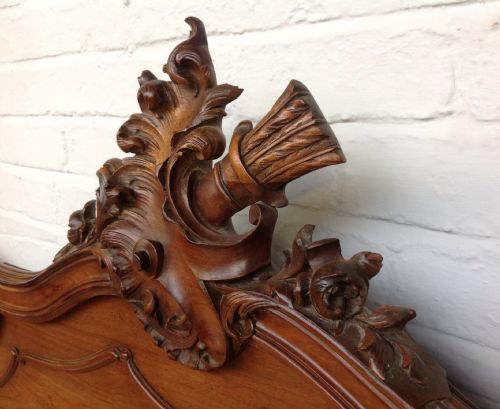 WALNUT KINGSIZE FRENCH CARVED BED - ADDITIONAL PHOTO 12