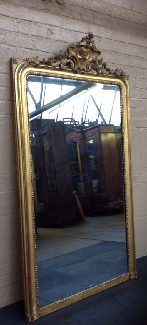 large guilt french wall mirror - CATEGORY: ANTIQUE MIRRORS - DATED 1860