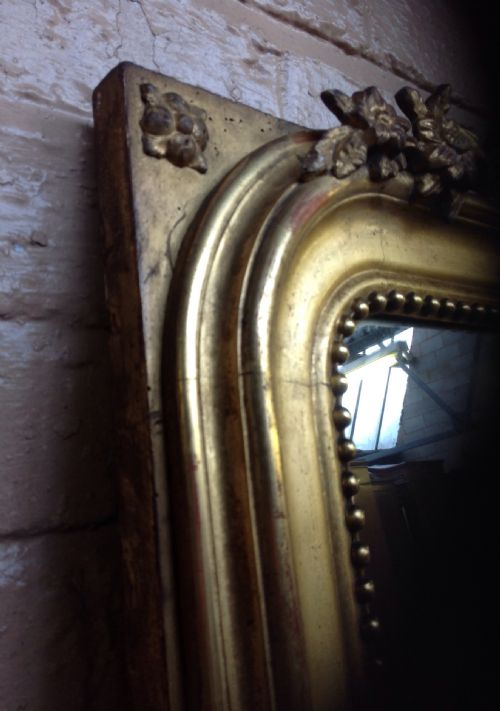 LARGE GUILT FRENCH WALL MIRROR - ADDITIONAL PHOTO 2