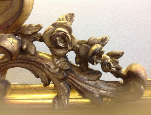 LARGE GUILT FRENCH WALL MIRROR - ADDITIONAL PHOTO 7