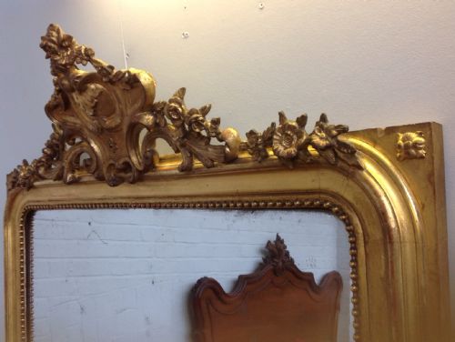 LARGE GUILT FRENCH WALL MIRROR - ADDITIONAL PHOTO 9