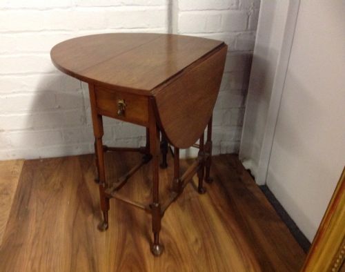 SMALL MAHOGANY SPIDER LEG GATELEG TABLE - ADDITIONAL PHOTO 2
