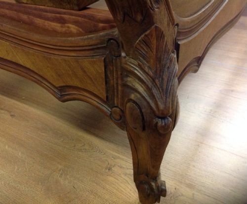 FRENCH WALNUT DOUBLE BED WITH SLATTED BASE - ADDITIONAL PHOTO 4