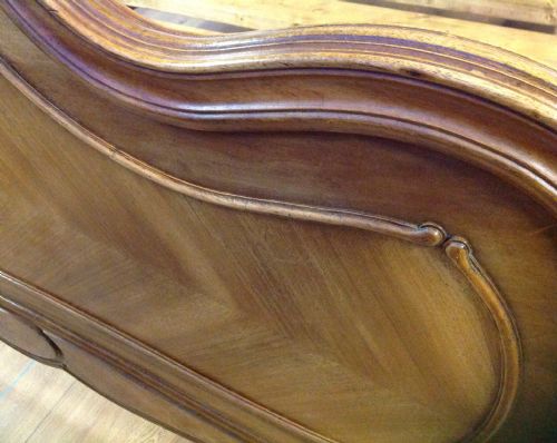 FRENCH WALNUT DOUBLE BED WITH SLATTED BASE - ADDITIONAL PHOTO 6