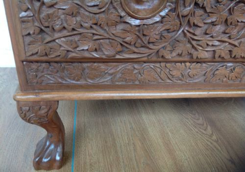 CARVED CAMFER WOOD CHEST - ADDITIONAL PHOTO 10