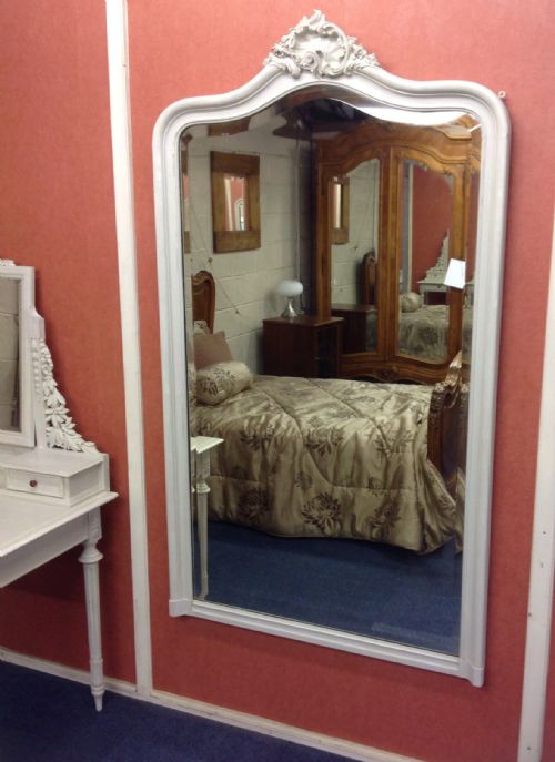 french painted wall mirror - CATEGORY: ANTIQUE MIRRORS - DATED 1890