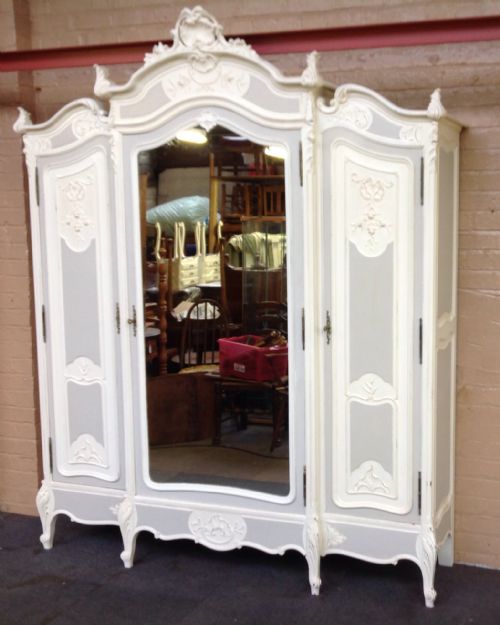 large french painted armoire - CATEGORY: ANTIQUE WARDROBES - DATED 1890