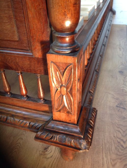 FRENCH OAK CARVED BED - ADDITIONAL PHOTO 3