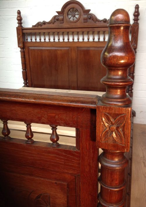 FRENCH OAK CARVED BED - ADDITIONAL PHOTO 4