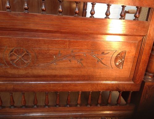 FRENCH OAK CARVED BED - ADDITIONAL PHOTO 5