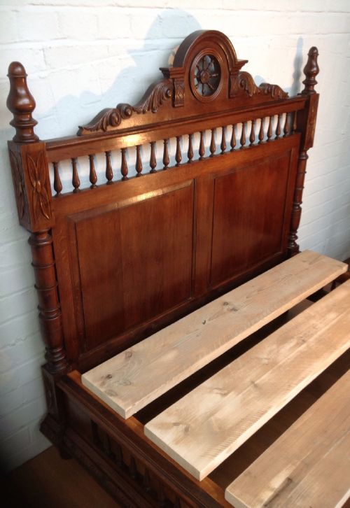FRENCH OAK CARVED BED - ADDITIONAL PHOTO 9
