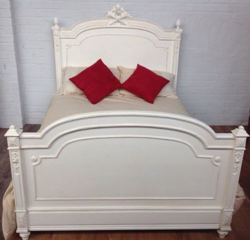 carved french painted bed - CATEGORY: ANTIQUE BEDS - DATED 1900