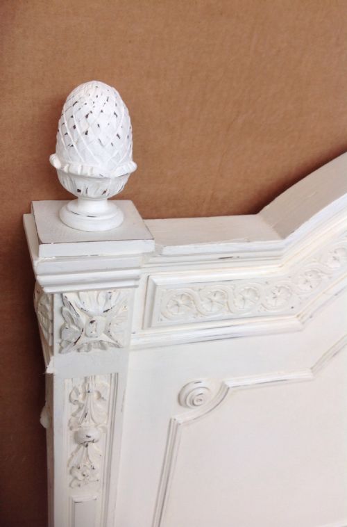 CARVED FRENCH PAINTED BED - ADDITIONAL PHOTO 2