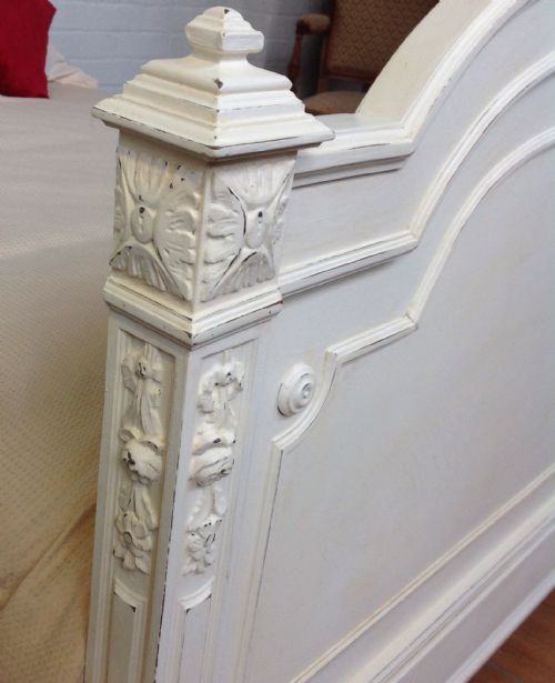 CARVED FRENCH PAINTED BED - ADDITIONAL PHOTO 3