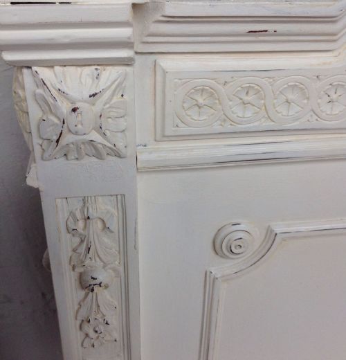 CARVED FRENCH PAINTED BED - ADDITIONAL PHOTO 4