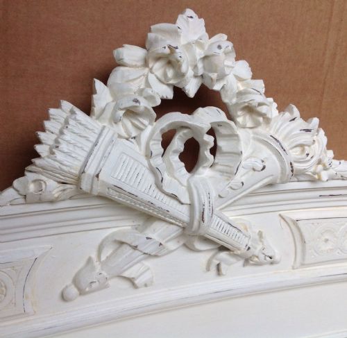 CARVED FRENCH PAINTED BED - ADDITIONAL PHOTO 5