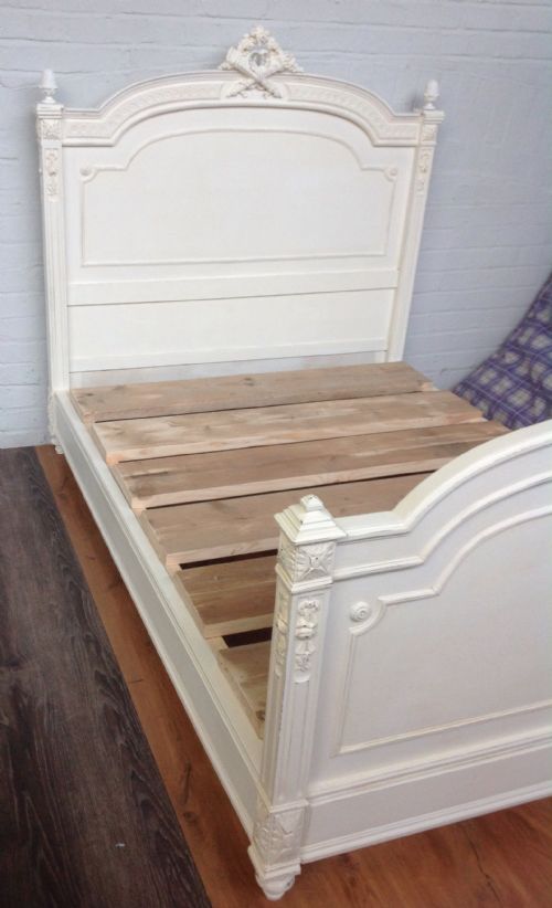 CARVED FRENCH PAINTED BED - ADDITIONAL PHOTO 6