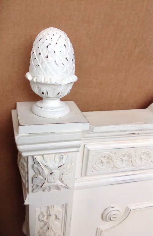CARVED FRENCH PAINTED BED - ADDITIONAL PHOTO 7