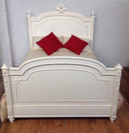 CARVED FRENCH PAINTED BED - ADDITIONAL PHOTO 14