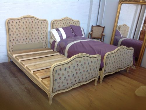 PAIR OF FRENCH UPHOLSTERED BEDS - ADDITIONAL PHOTO 1