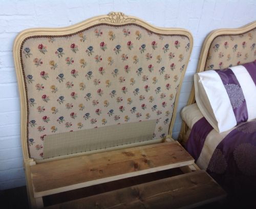 PAIR OF FRENCH UPHOLSTERED BEDS - ADDITIONAL PHOTO 3