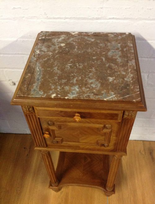 FRENCH WALNUT BEDSIDE CABINET - ADDITIONAL PHOTO 1