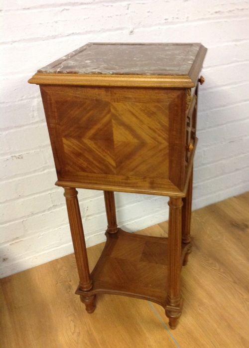 FRENCH WALNUT BEDSIDE CABINET - ADDITIONAL PHOTO 4