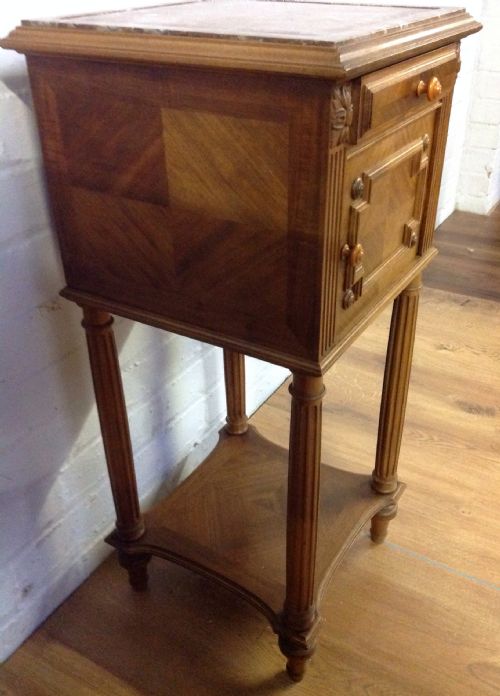 FRENCH WALNUT BEDSIDE CABINET - ADDITIONAL PHOTO 5