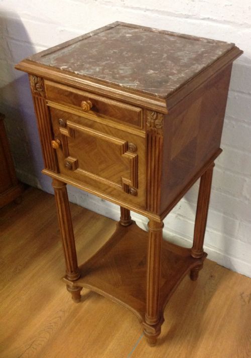 FRENCH WALNUT BEDSIDE CABINET - ADDITIONAL PHOTO 7