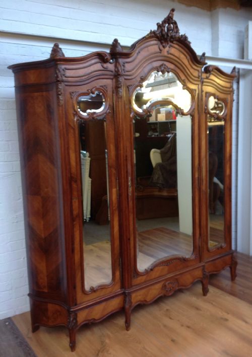 LARGE FRENCH ROSEWOOD ARMOIRE - ADDITIONAL PHOTO 1